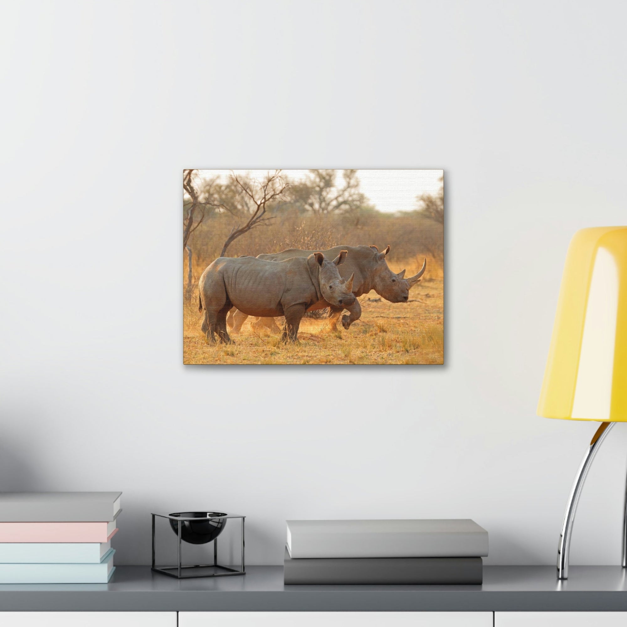 Scripture Walls White Rhino Couple White Rhino Couple Print Animal Wall Art Wildlife Canvas Prints Wall Art Ready to Hang Unframed-Express Your Love Gifts