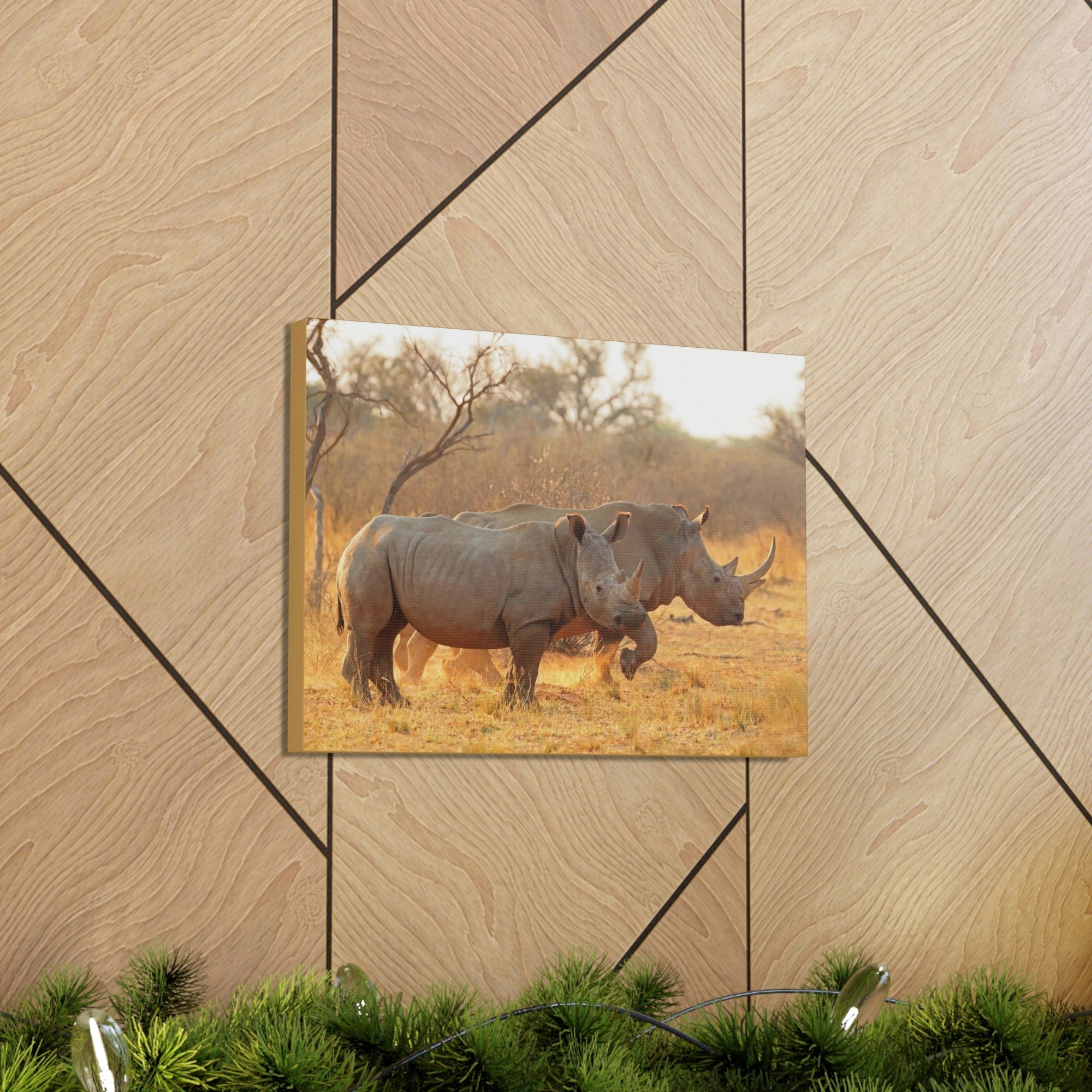 Scripture Walls White Rhino Couple White Rhino Couple Print Animal Wall Art Wildlife Canvas Prints Wall Art Ready to Hang Unframed-Express Your Love Gifts