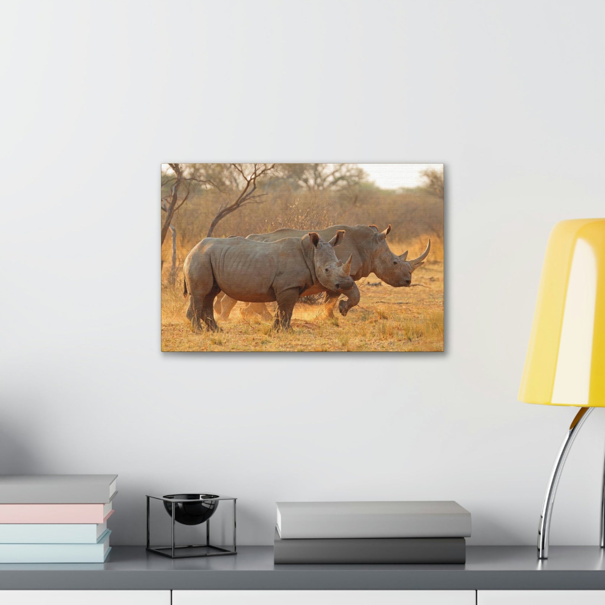 Scripture Walls White Rhino Couple White Rhino Couple Print Animal Wall Art Wildlife Canvas Prints Wall Art Ready to Hang Unframed-Express Your Love Gifts