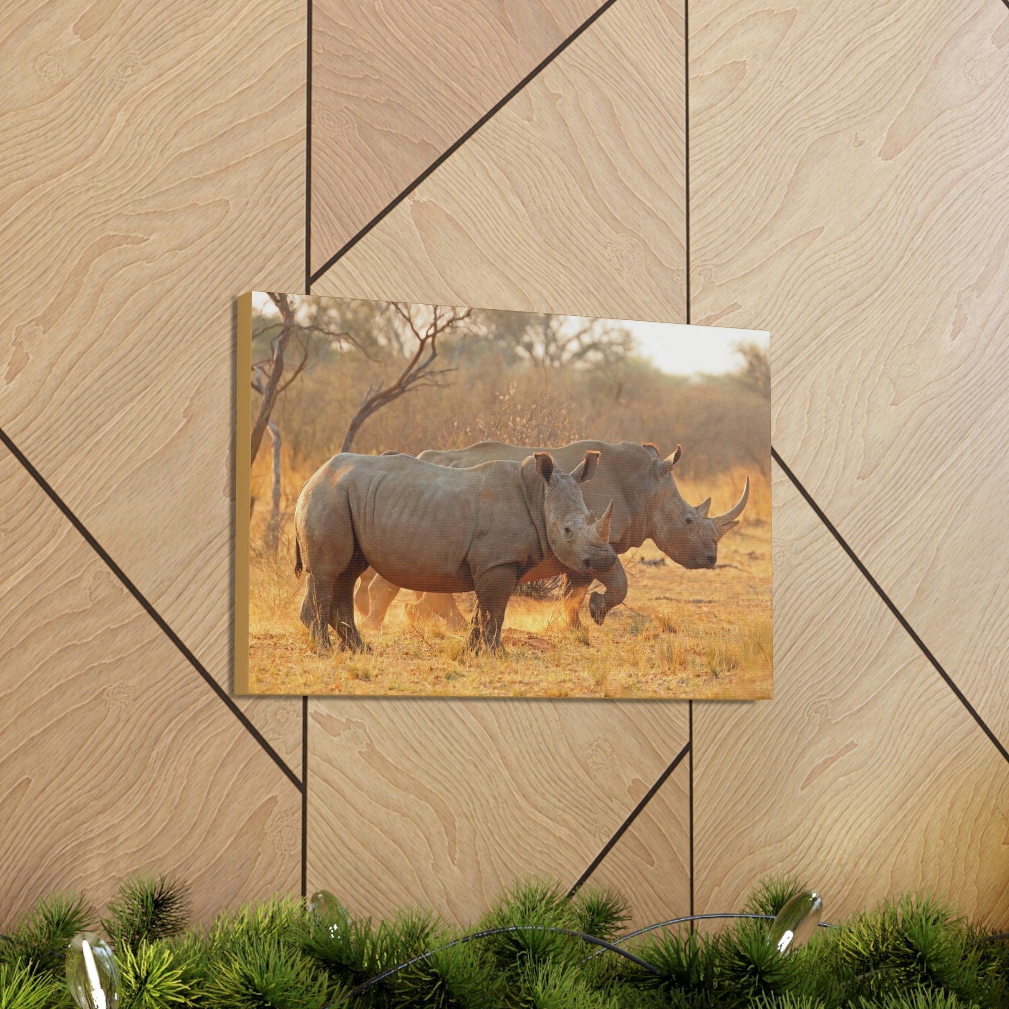 Scripture Walls White Rhino Couple White Rhino Couple Print Animal Wall Art Wildlife Canvas Prints Wall Art Ready to Hang Unframed-Express Your Love Gifts