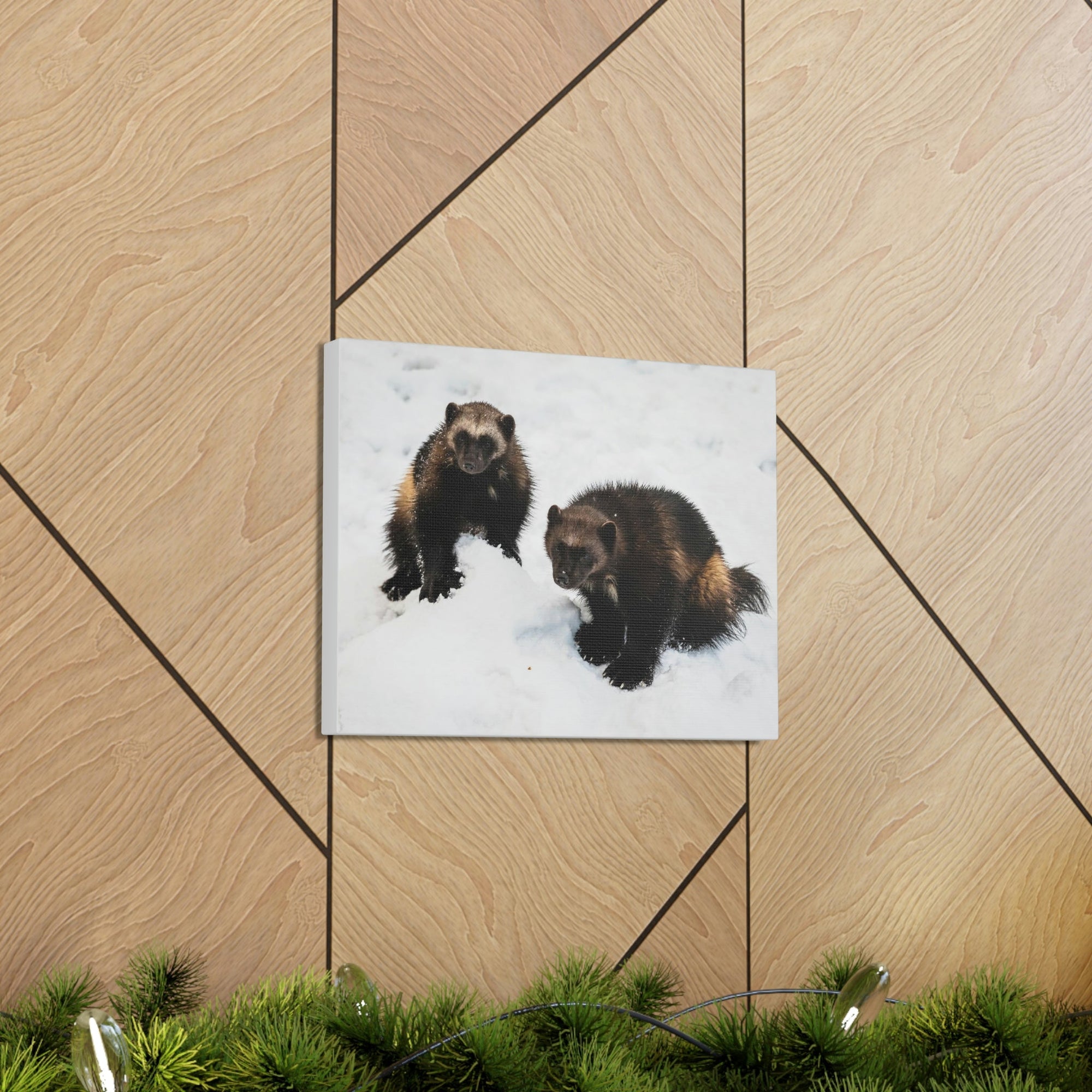 Scripture Walls Wolverine Couple Wolverine Couple Print Animal Wall Art Wildlife Canvas Prints Wall Art Ready to Hang Unframed-Express Your Love Gifts