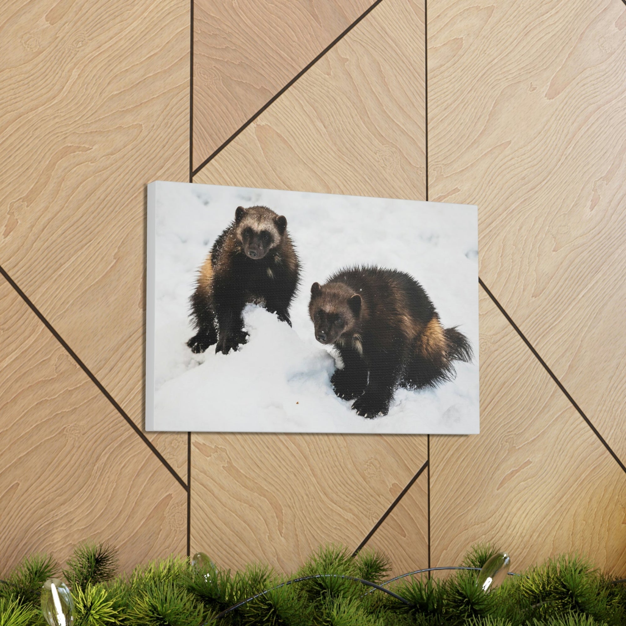 Scripture Walls Wolverine Couple Wolverine Couple Print Animal Wall Art Wildlife Canvas Prints Wall Art Ready to Hang Unframed-Express Your Love Gifts