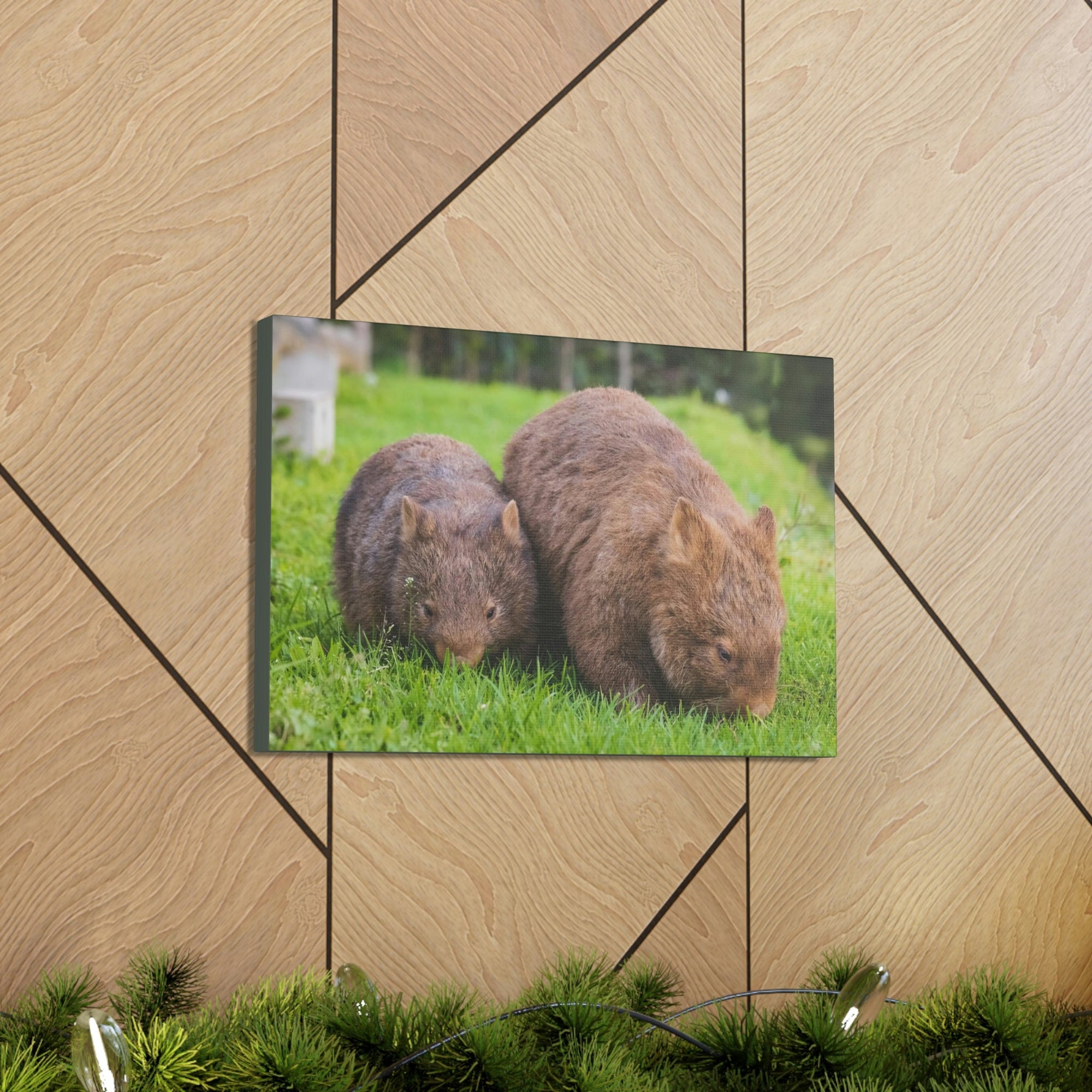 Scripture Walls Wombat Couple Wombat Couple Print Animal Wall Art Wildlife Canvas Prints Wall Art Ready to Hang Unframed-Express Your Love Gifts