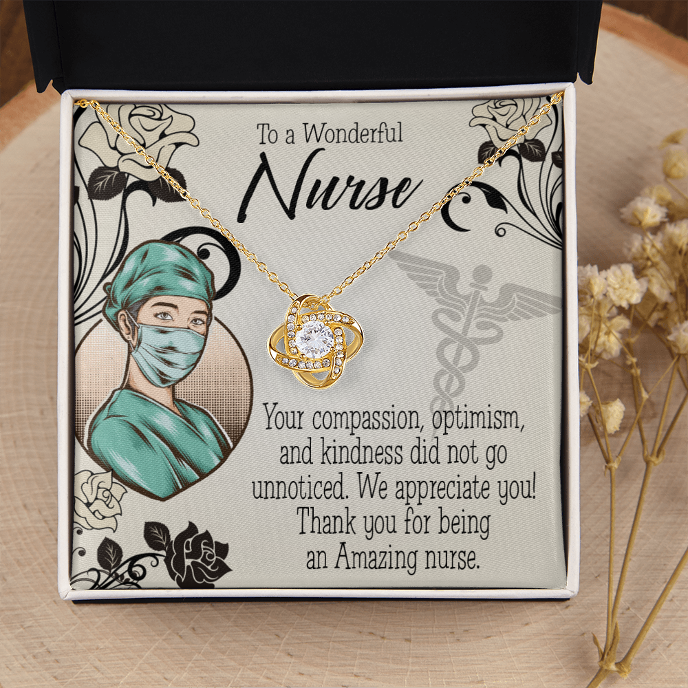 Wonderful Nurse Healthcare Medical Worker Nurse Appreciation Gift Infinity Knot Necklace Message Card-Express Your Love Gifts