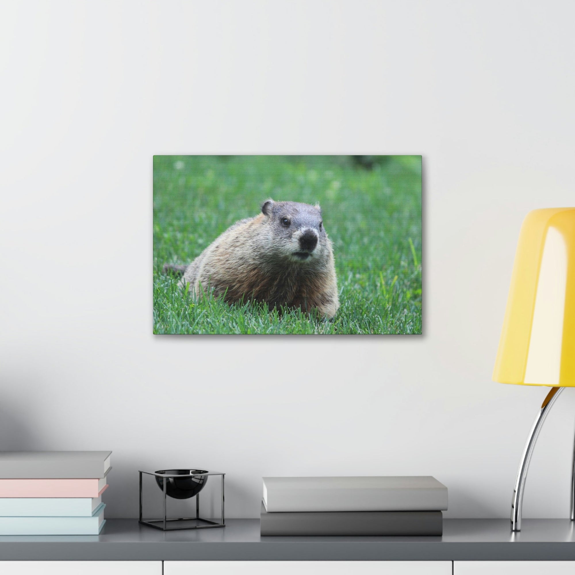 Scripture Walls Woodchuck Hunting Woodchuck on Hunt Print Animal Wall Art Wildlife Canvas Prints Wall Art Ready to Hang Unframed-Express Your Love Gifts