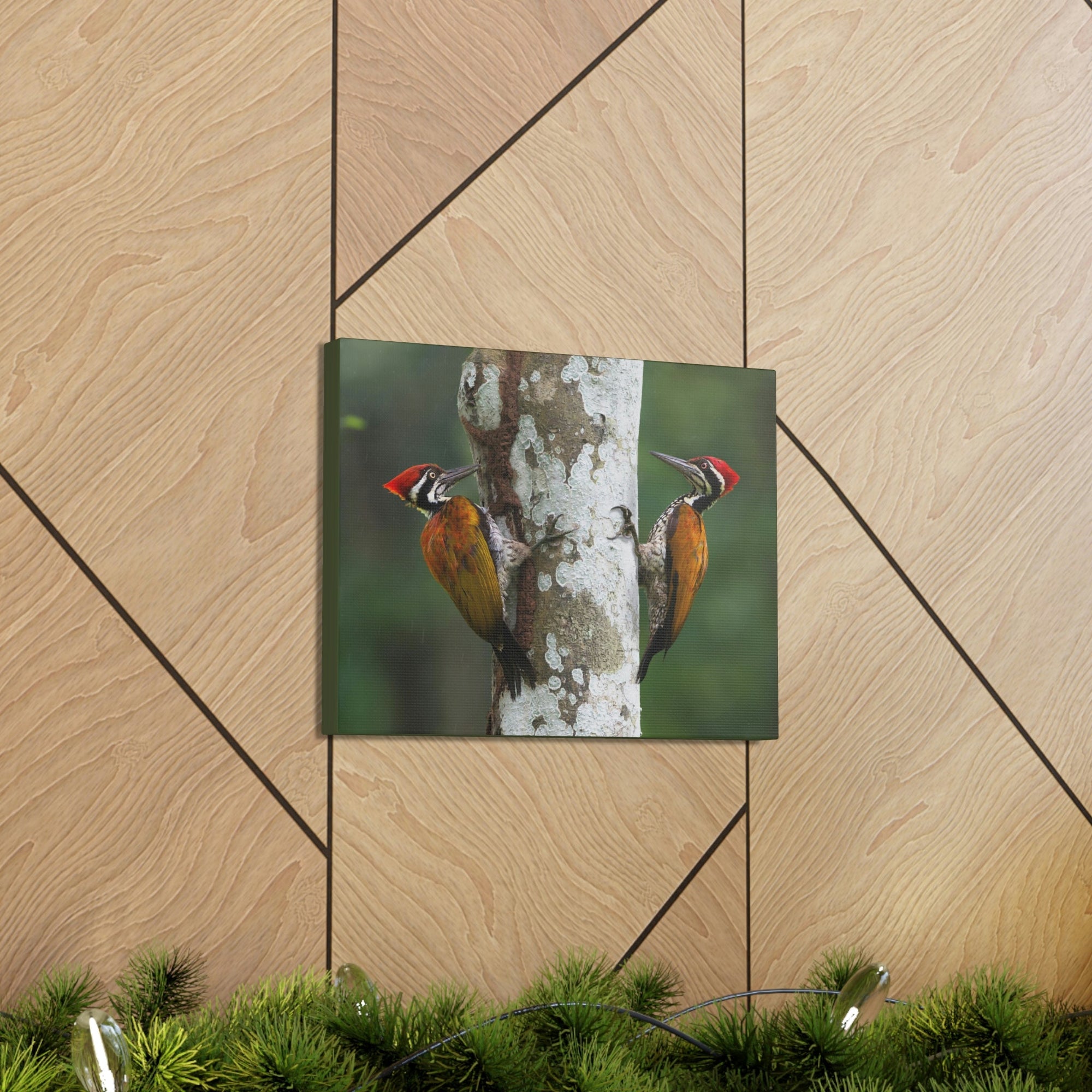 Scripture Walls Woodpecker Couple Woodpecker Couple Print Animal Wall Art Wildlife Canvas Prints Wall Art Ready to Hang Unframed-Express Your Love Gifts