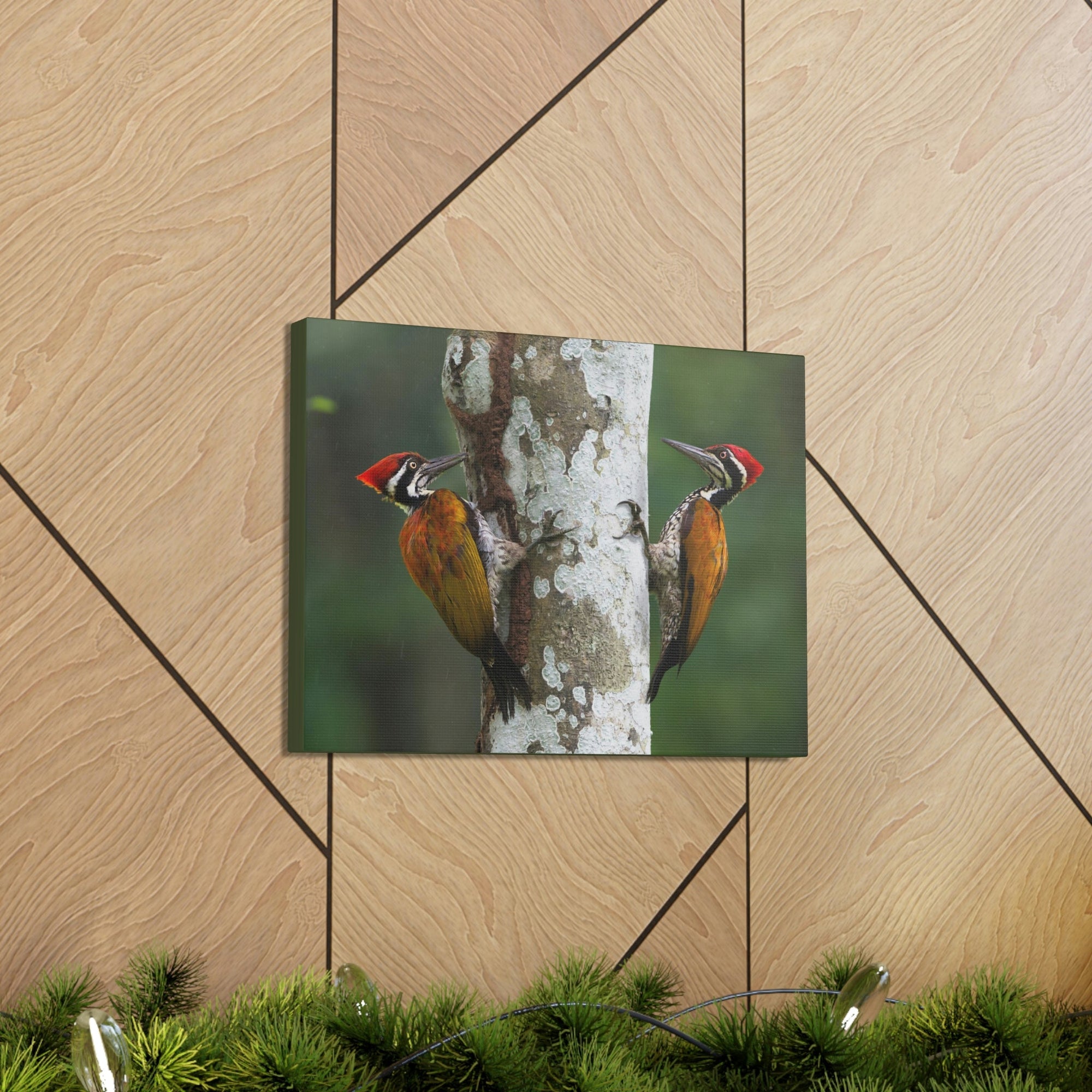 Scripture Walls Woodpecker Couple Woodpecker Couple Print Animal Wall Art Wildlife Canvas Prints Wall Art Ready to Hang Unframed-Express Your Love Gifts