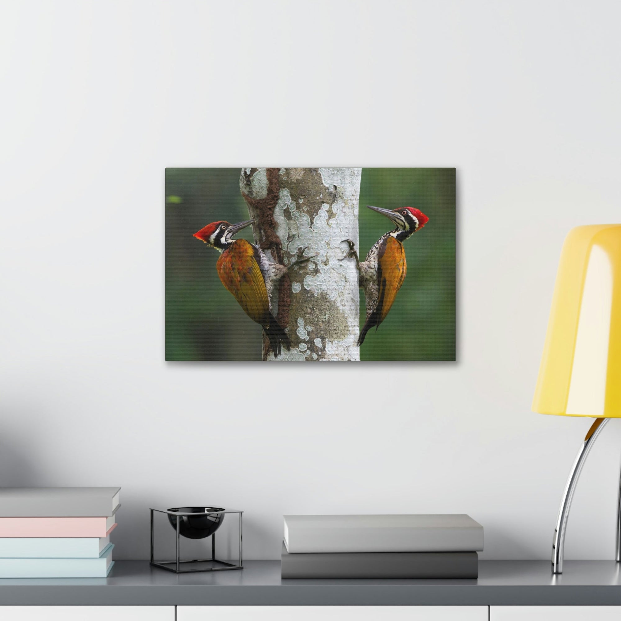 Scripture Walls Woodpecker Couple Woodpecker Couple Print Animal Wall Art Wildlife Canvas Prints Wall Art Ready to Hang Unframed-Express Your Love Gifts