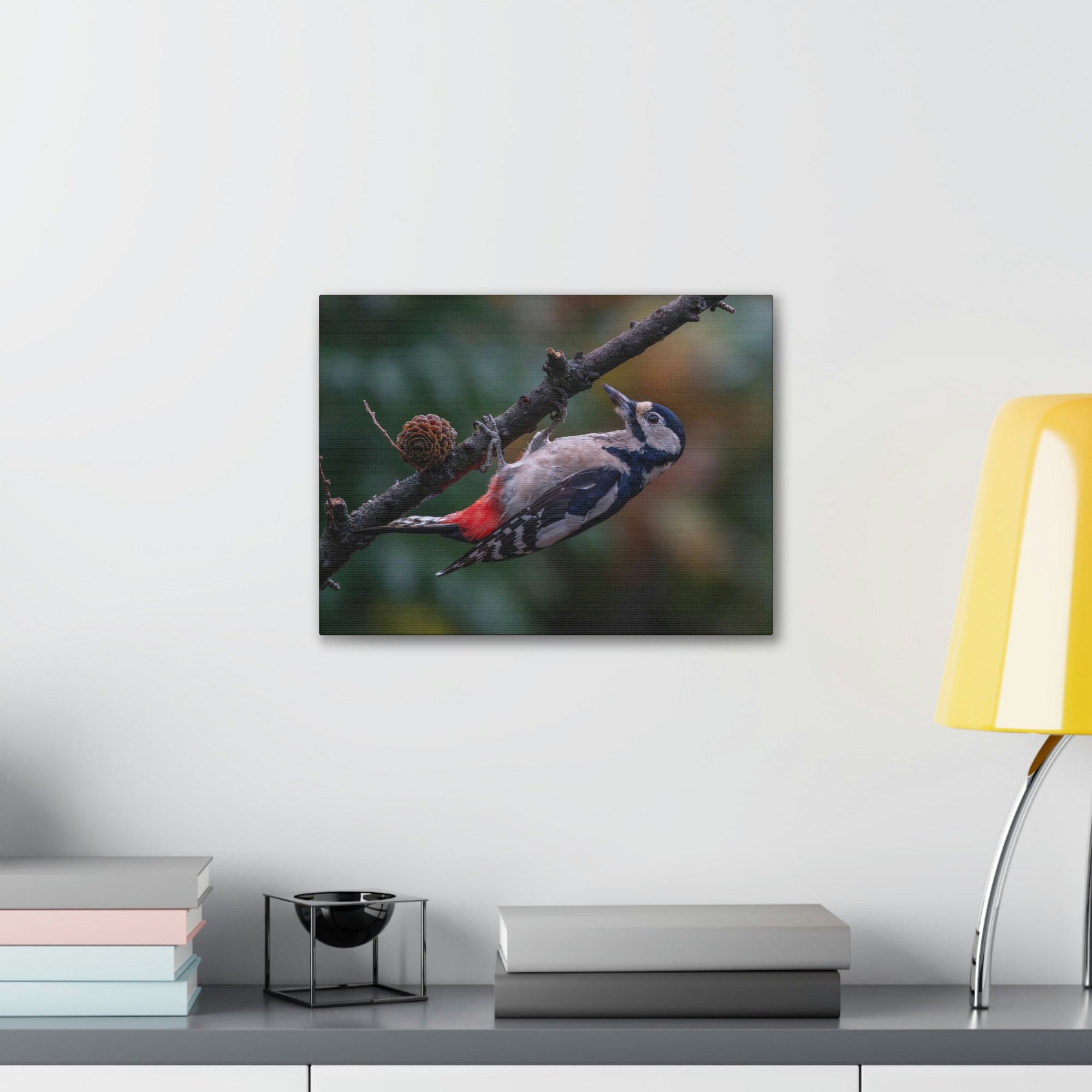 Scripture Walls Woodpecker Hunting Woodpecker on Hunt Print Animal Wall Art Wildlife Canvas Prints Wall Art Ready to Hang Unframed-Express Your Love Gifts