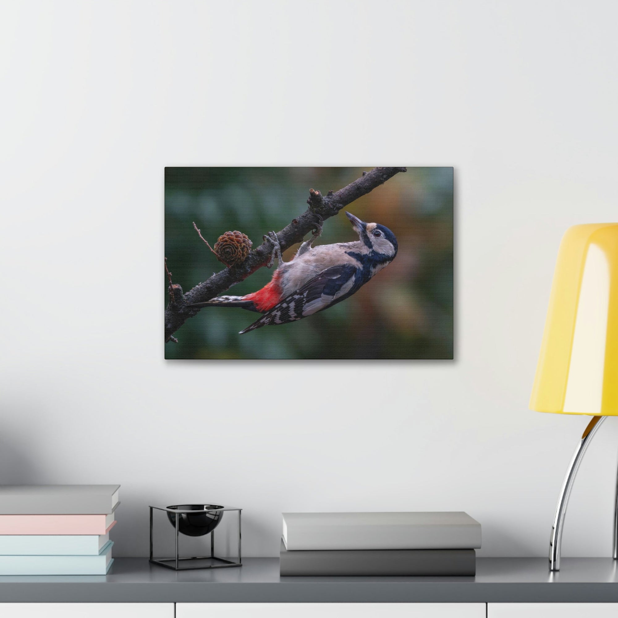 Scripture Walls Woodpecker Hunting Woodpecker on Hunt Print Animal Wall Art Wildlife Canvas Prints Wall Art Ready to Hang Unframed-Express Your Love Gifts