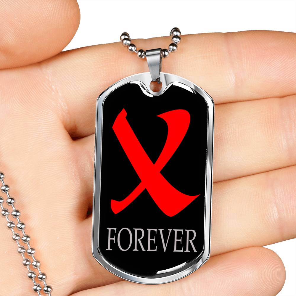 X Forever Necklace Stainless Steel or 18k Gold Dog Tag 24" Chain-Express Your Love Gifts