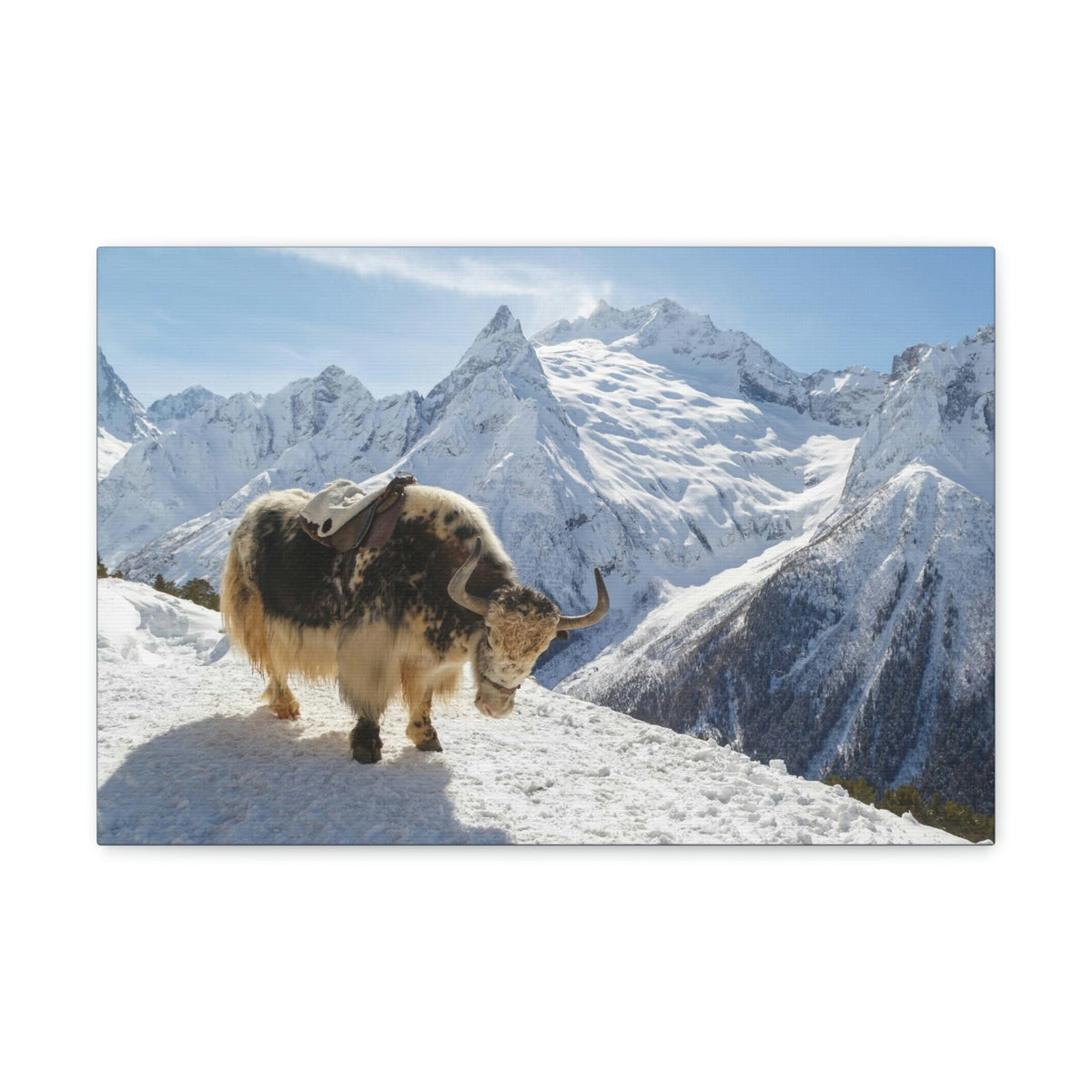 Scripture Walls Yak Hunting Yak on Hunt Print Animal Wall Art Wildlife Canvas Prints Wall Art Ready to Hang Unframed-Express Your Love Gifts