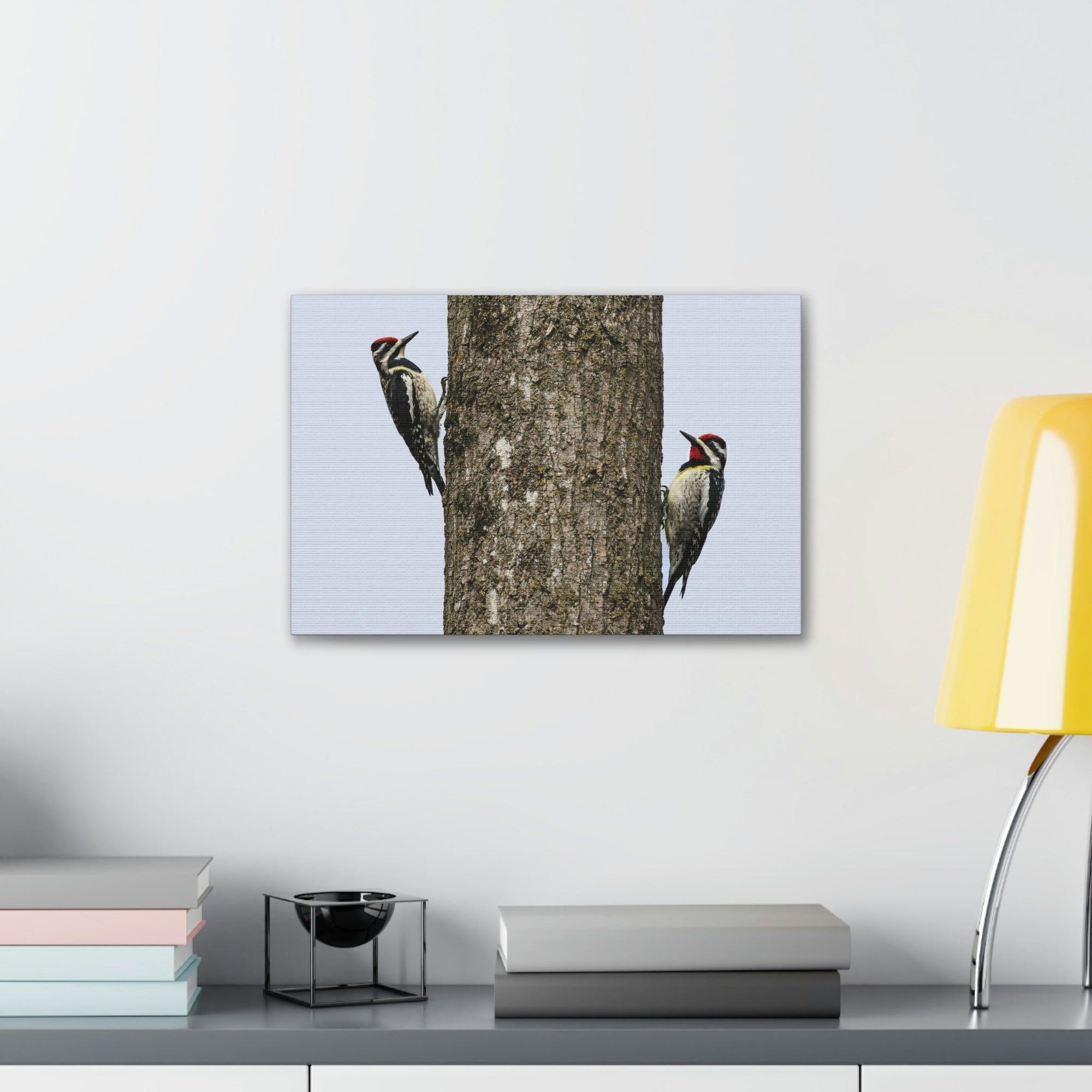 Scripture Walls Yellow Belly Sapsucker Couple Yellow Belly Sapsucker Couple Print Animal Wall Art Wildlife Canvas Prints Wall Art Ready to Hang Unframed-Express Your Love Gifts