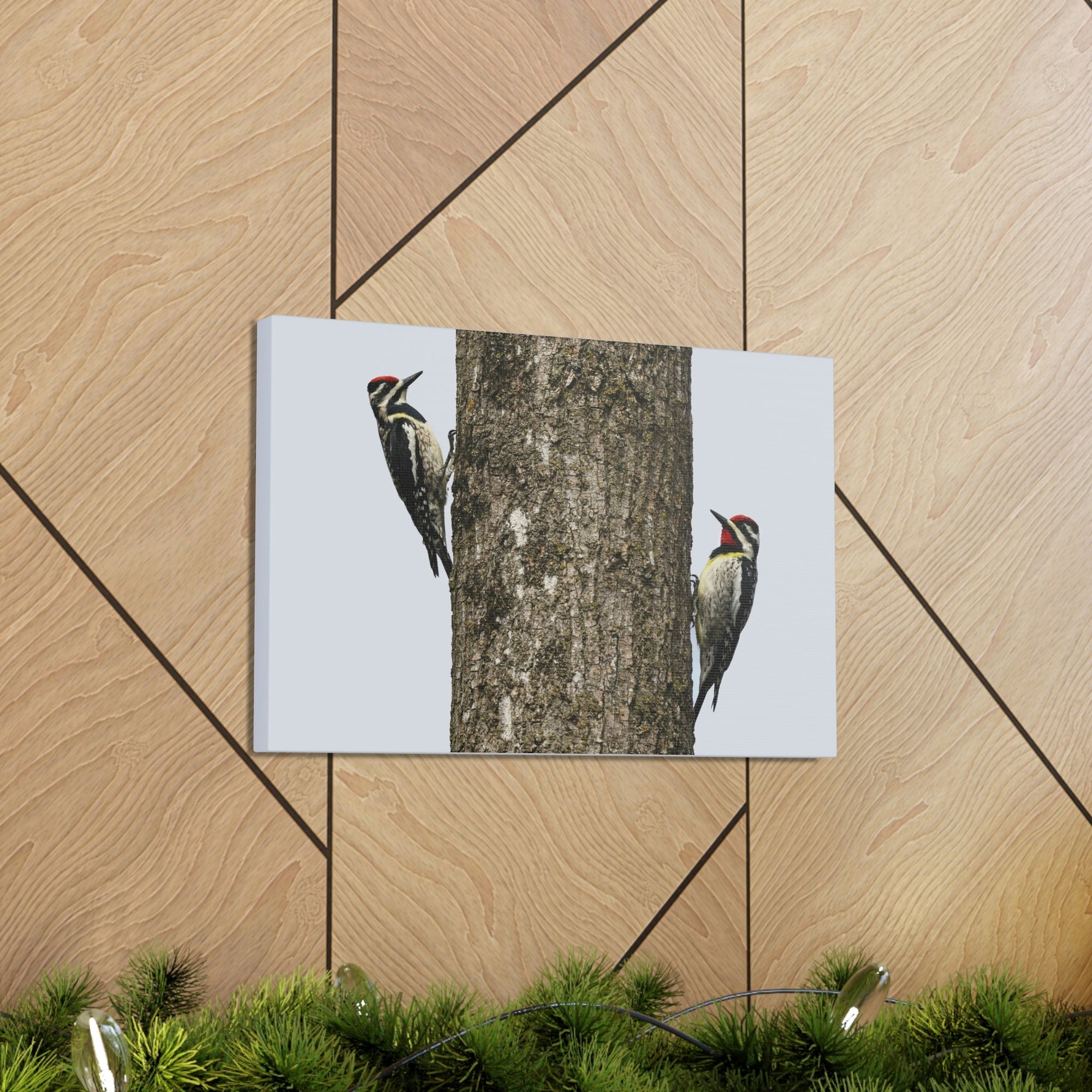 Scripture Walls Yellow Belly Sapsucker Couple Yellow Belly Sapsucker Couple Print Animal Wall Art Wildlife Canvas Prints Wall Art Ready to Hang Unframed-Express Your Love Gifts