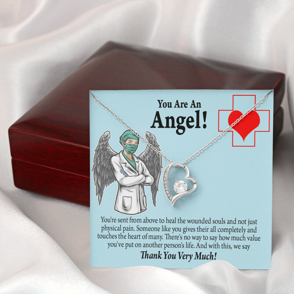 You Are an Angel Nurse Healthcare Medical Worker Nurse Appreciation Gift Forever Necklace w Message Card-Express Your Love Gifts