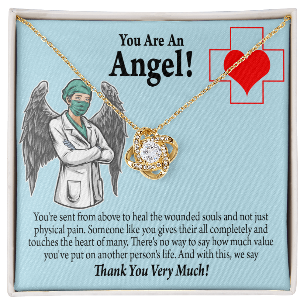 You are an Angel Nurse Healthcare Medical Worker Nurse Appreciation Gift Infinity Knot Necklace Message Card-Express Your Love Gifts