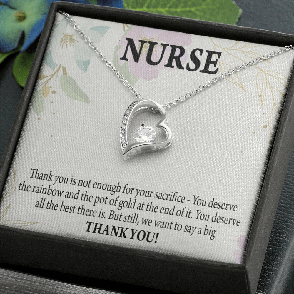 You Deserve the Rainbow Healthcare Medical Worker Nurse Appreciation Gift Forever Necklace w Message Card-Express Your Love Gifts