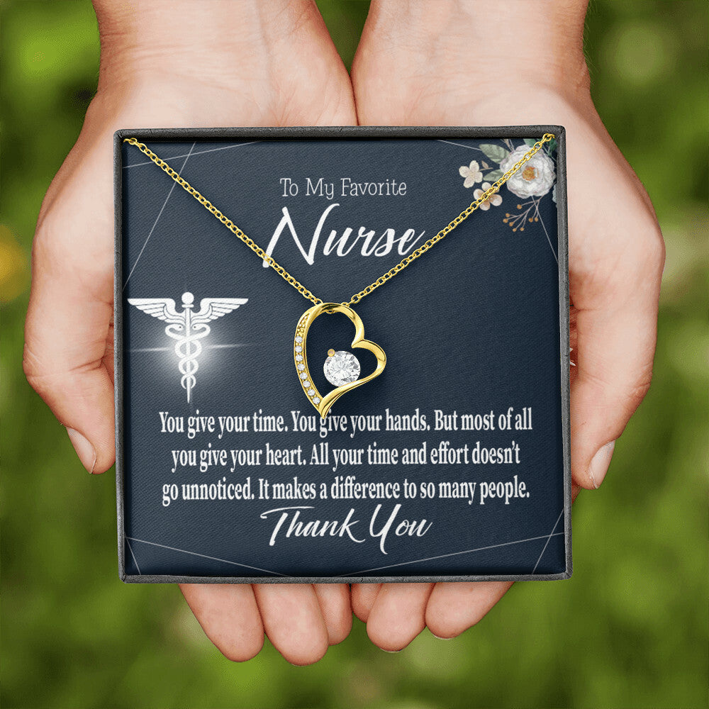 You Don't Go Unnoticed Healthcare Medical Worker Nurse Appreciation Gift Forever Necklace w Message Card-Express Your Love Gifts