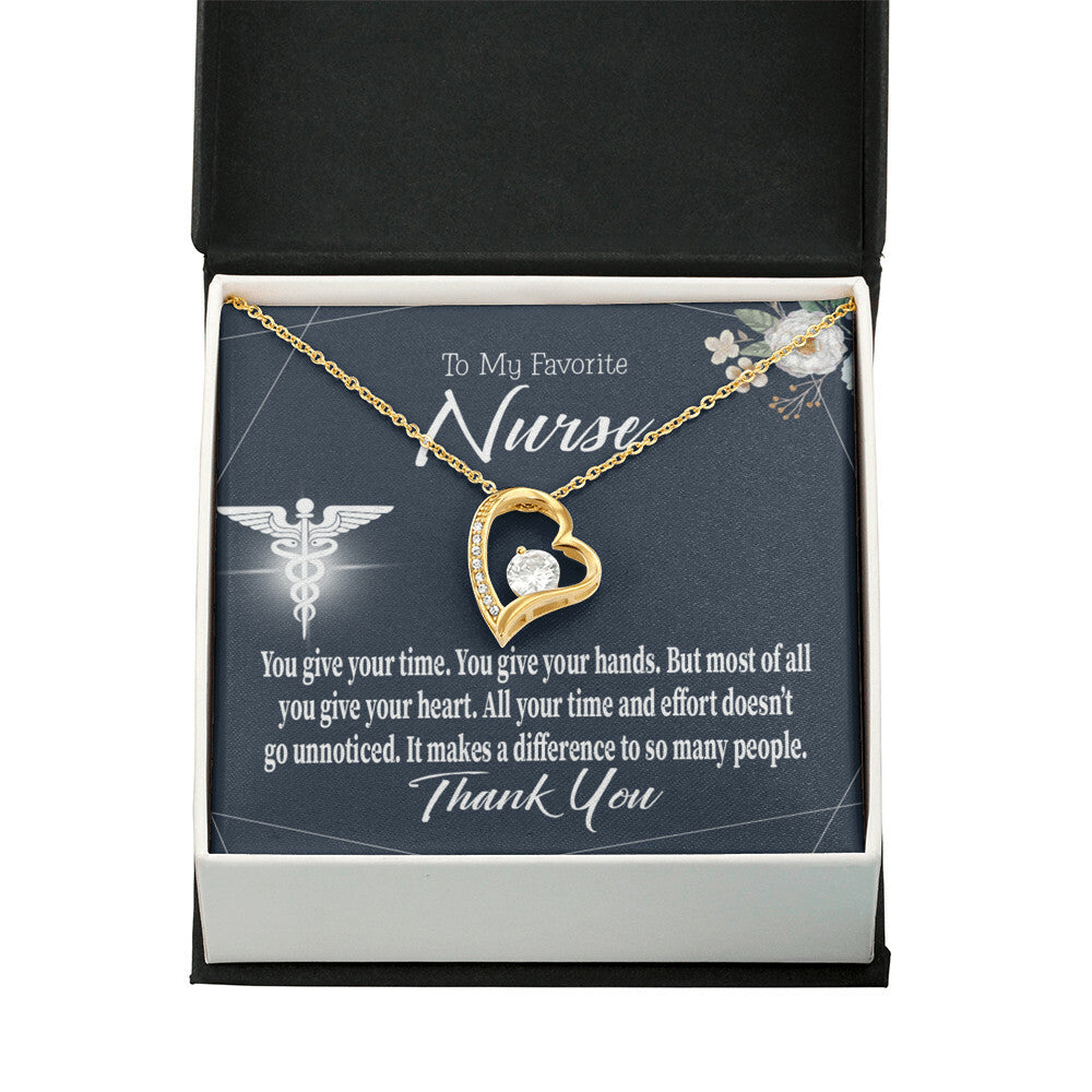 You Don't Go Unnoticed Healthcare Medical Worker Nurse Appreciation Gift Forever Necklace w Message Card-Express Your Love Gifts