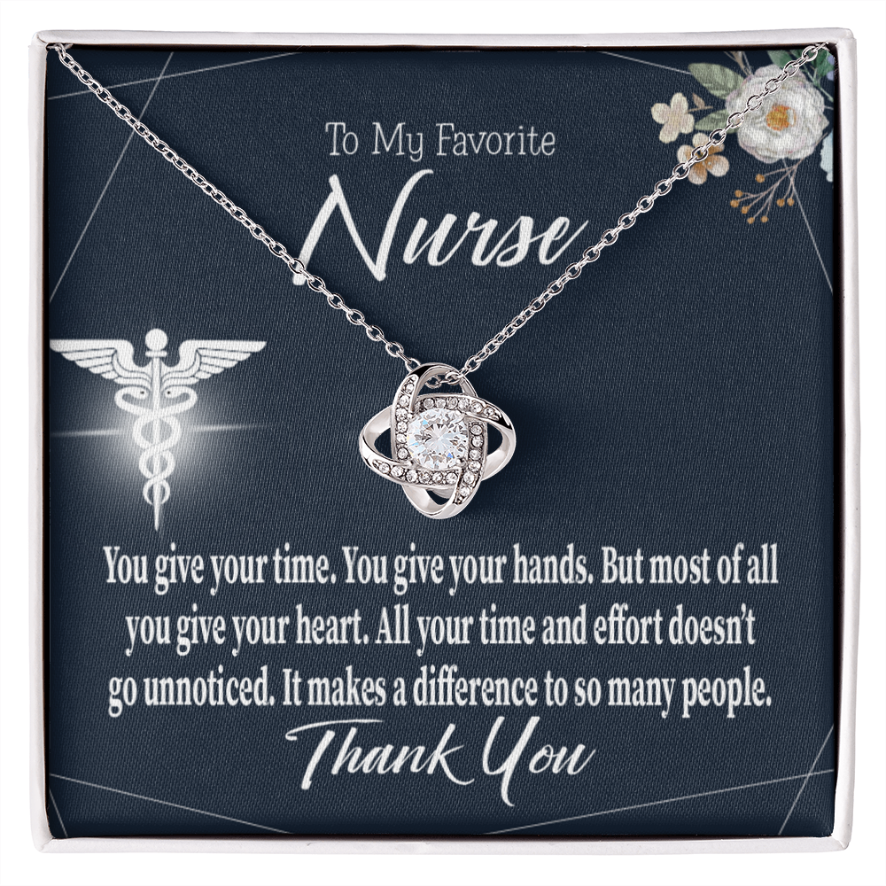 You Don't Go Unnoticed Healthcare Medical Worker Nurse Appreciation Gift Infinity Knot Necklace Message Card-Express Your Love Gifts