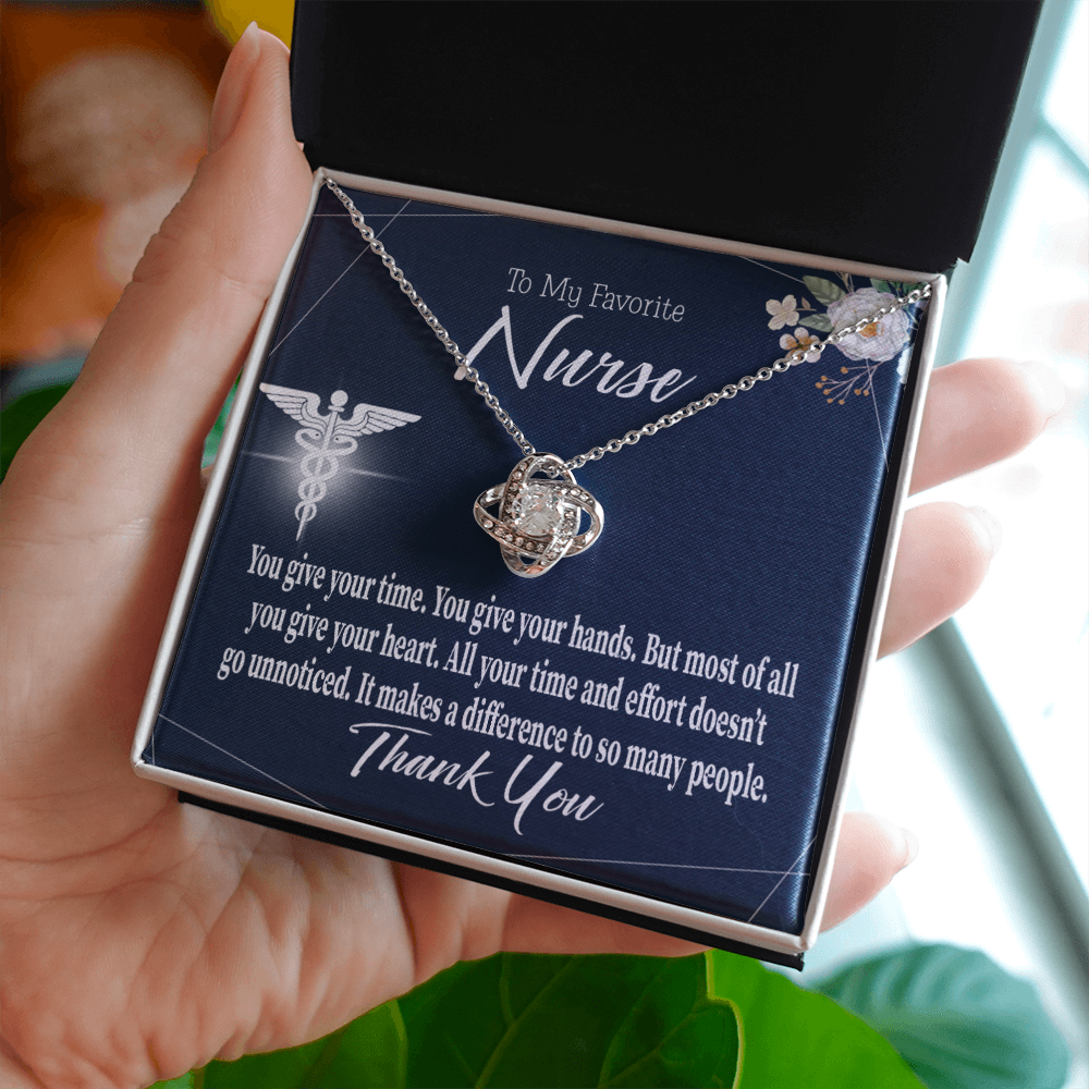 You Don't Go Unnoticed Healthcare Medical Worker Nurse Appreciation Gift Infinity Knot Necklace Message Card-Express Your Love Gifts