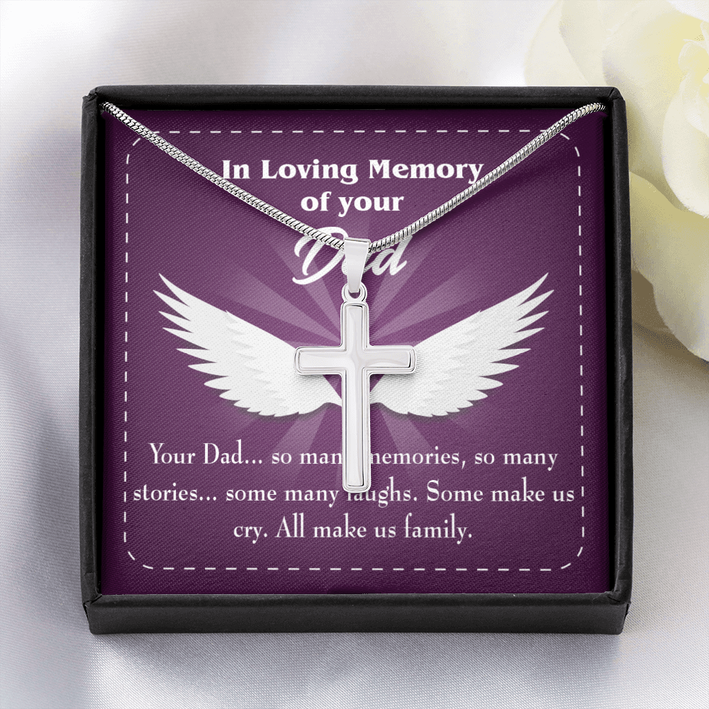 Your Dad Dad Memorial Gift Dad Memorial Cross Necklace Sympathy Gift Loss of Father Condolence Message Card-Express Your Love Gifts