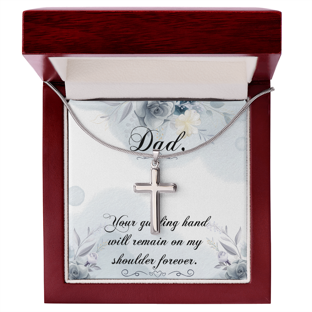 Your Guiding Hand Dad Memorial Gift Dad Memorial Cross Necklace Sympathy Gift Loss of Father Condolence Message Card-Express Your Love Gifts
