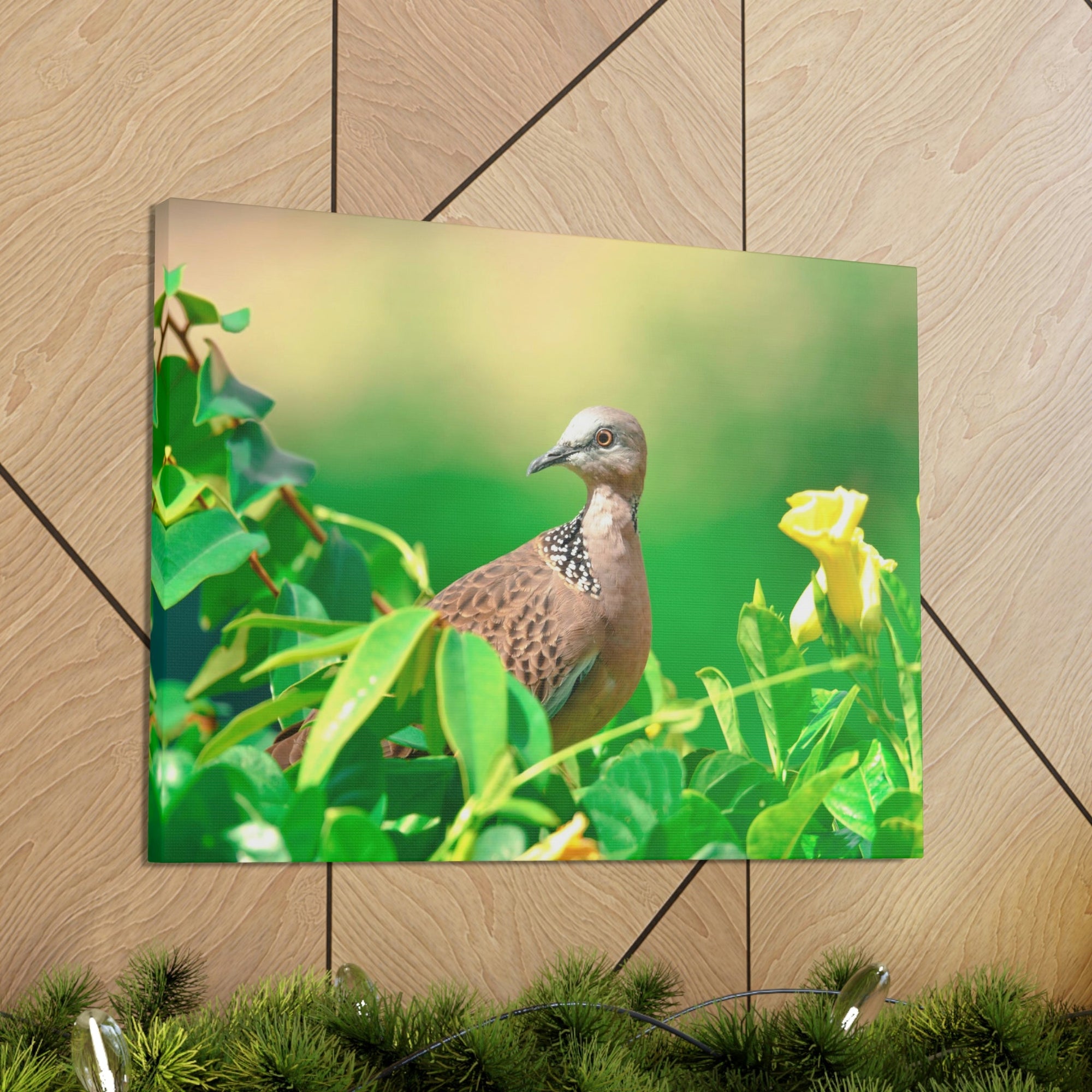 Scripture Walls Zebra Dove on a Plant With a Flower Print Animal Wall Art Wildlife Canvas Prints Wall Art Ready to Hang Unframed-Express Your Love Gifts