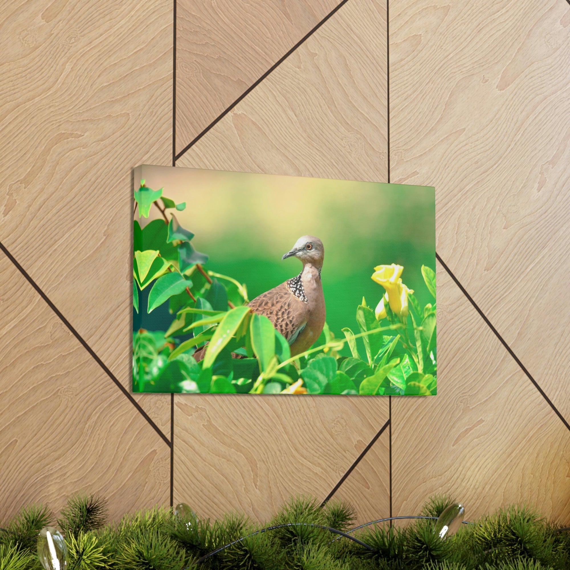 Scripture Walls Zebra Dove on a Plant With a Flower Print Animal Wall Art Wildlife Canvas Prints Wall Art Ready to Hang Unframed-Express Your Love Gifts