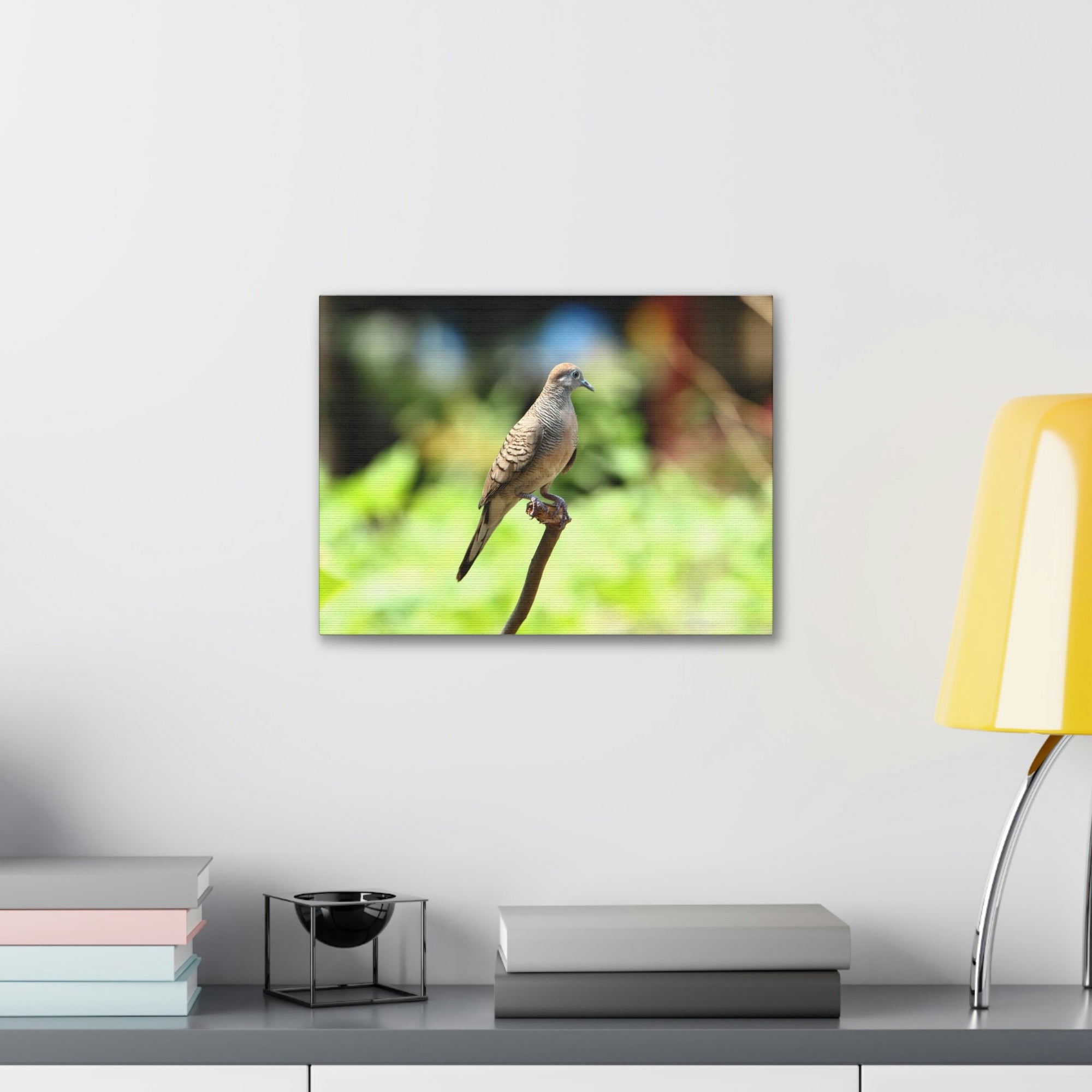 Scripture Walls Zebra Dove Perching on a Wood Print Animal Wall Art Wildlife Canvas Prints Wall Art Ready to Hang Unframed-Express Your Love Gifts