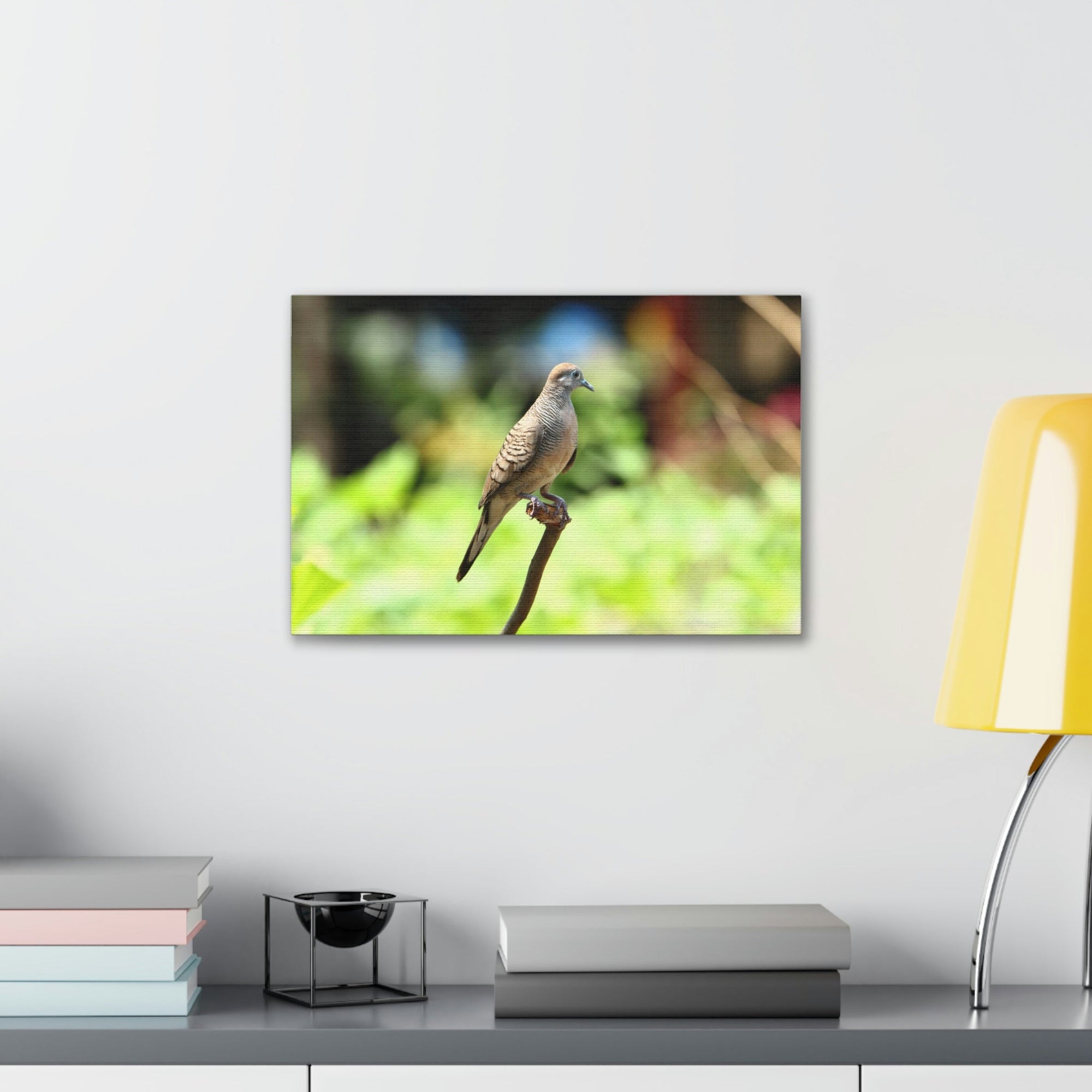 Scripture Walls Zebra Dove Perching on a Wood Print Animal Wall Art Wildlife Canvas Prints Wall Art Ready to Hang Unframed-Express Your Love Gifts