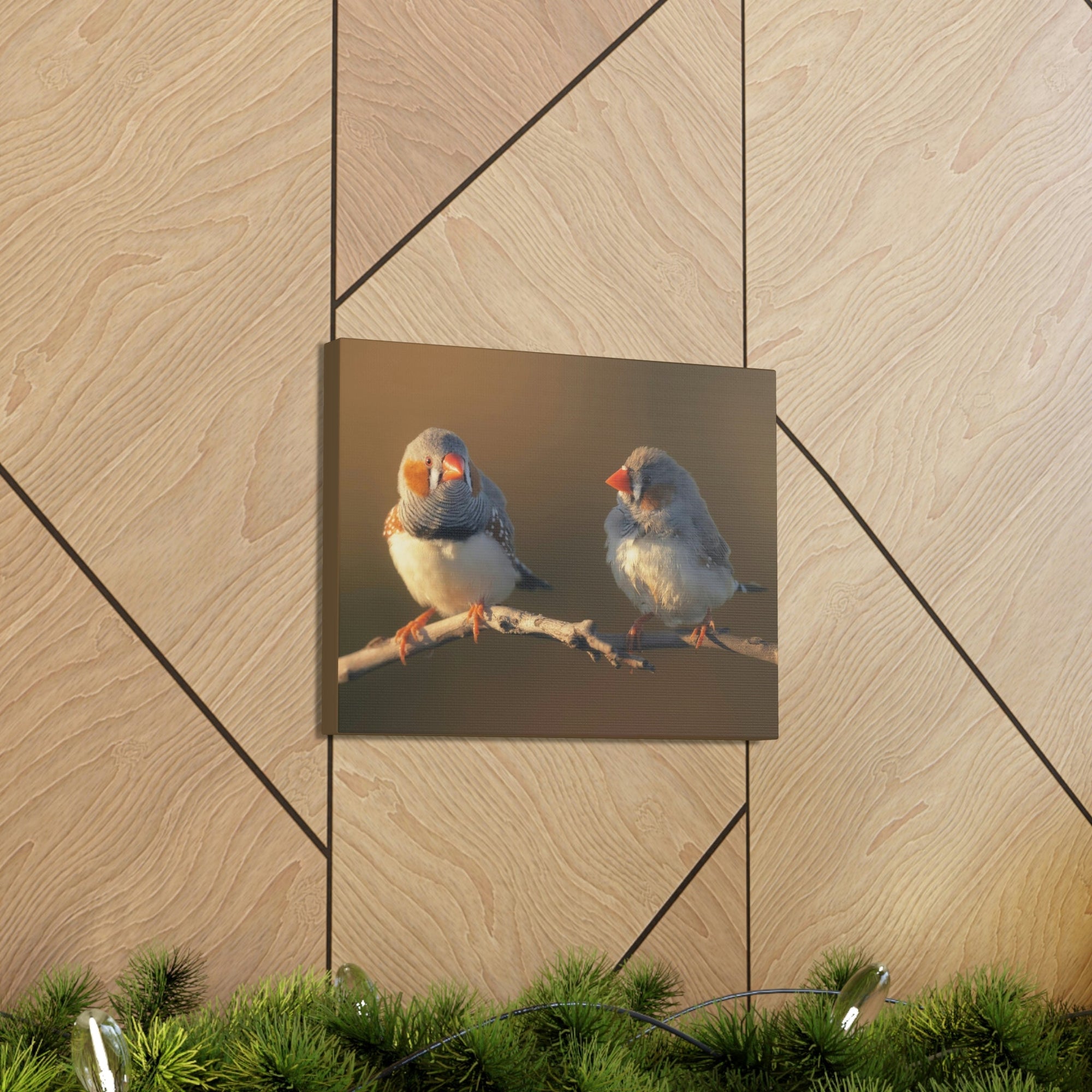 Scripture Walls Zebra Finch Couple Zebra Finch Couple Print Animal Wall Art Wildlife Canvas Prints Wall Art Ready to Hang Unframed-Express Your Love Gifts