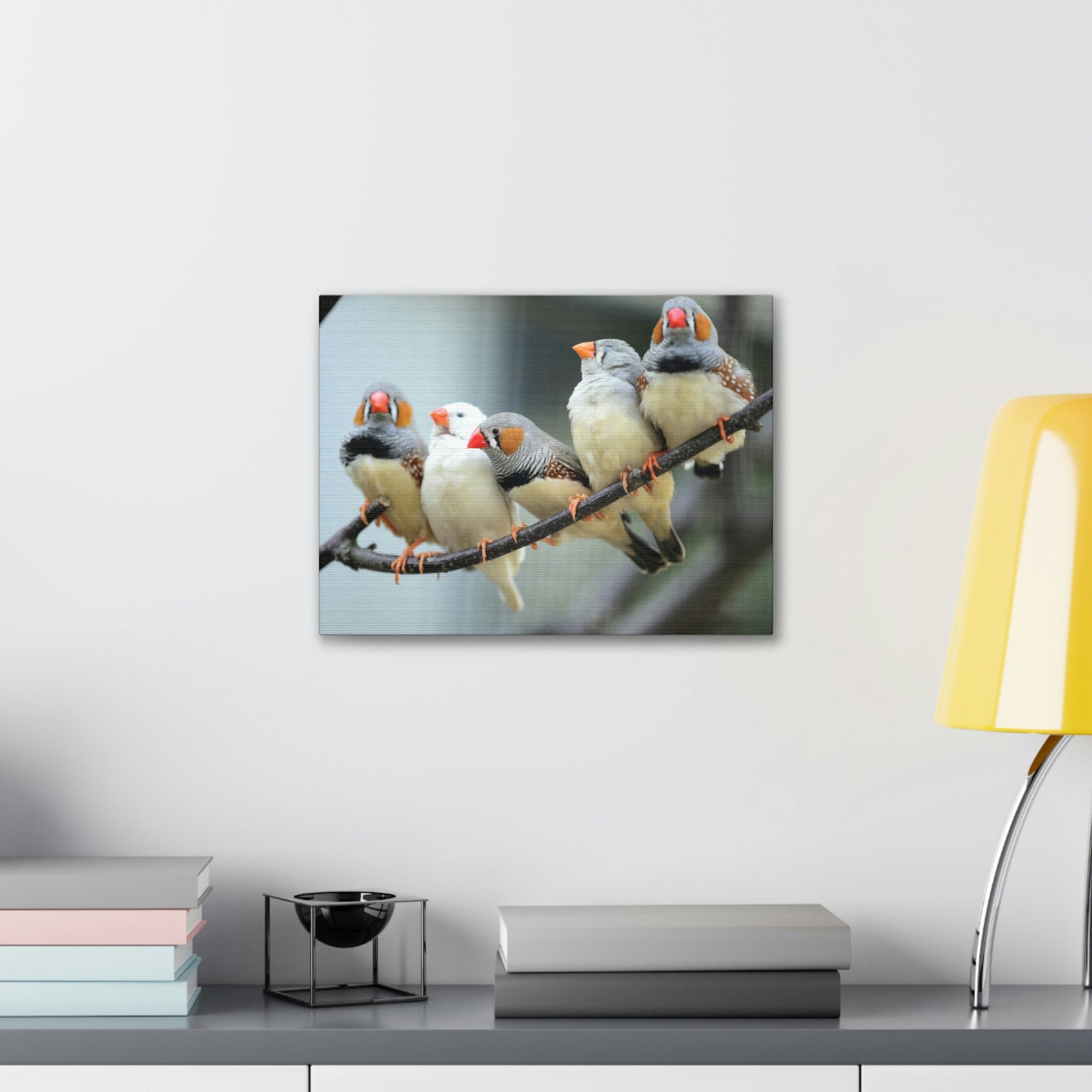 Scripture Walls Zebra Finches Sitting on a Branch Print Animal Wall Art Wildlife Canvas Prints Wall Art Ready to Hang Unframed-Express Your Love Gifts