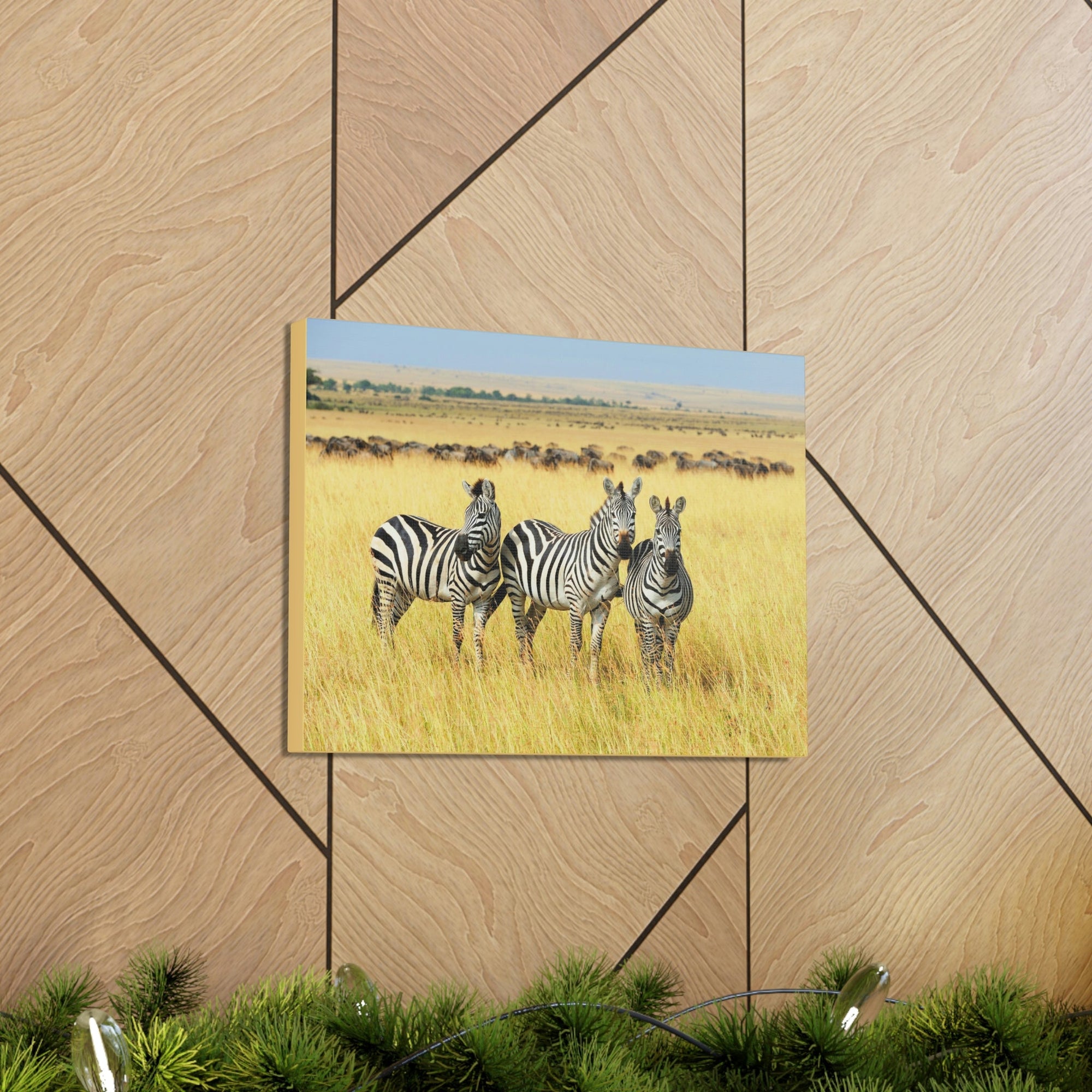 Scripture Walls Zebra Group Zebra Troop Print Animal Wall Art Wildlife Canvas Prints Wall Art Ready to Hang Unframed-Express Your Love Gifts