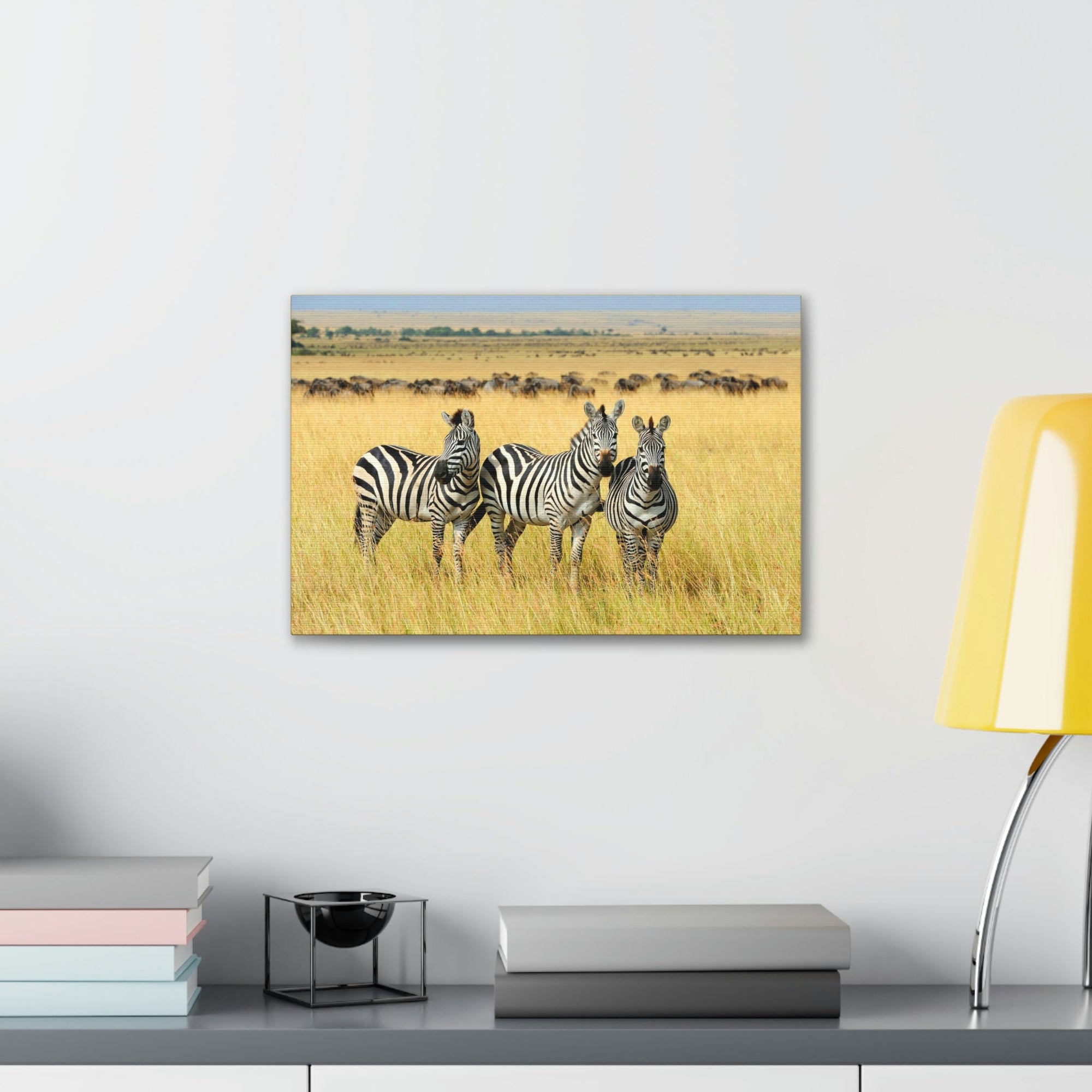 Scripture Walls Zebra Group Zebra Troop Print Animal Wall Art Wildlife Canvas Prints Wall Art Ready to Hang Unframed-Express Your Love Gifts