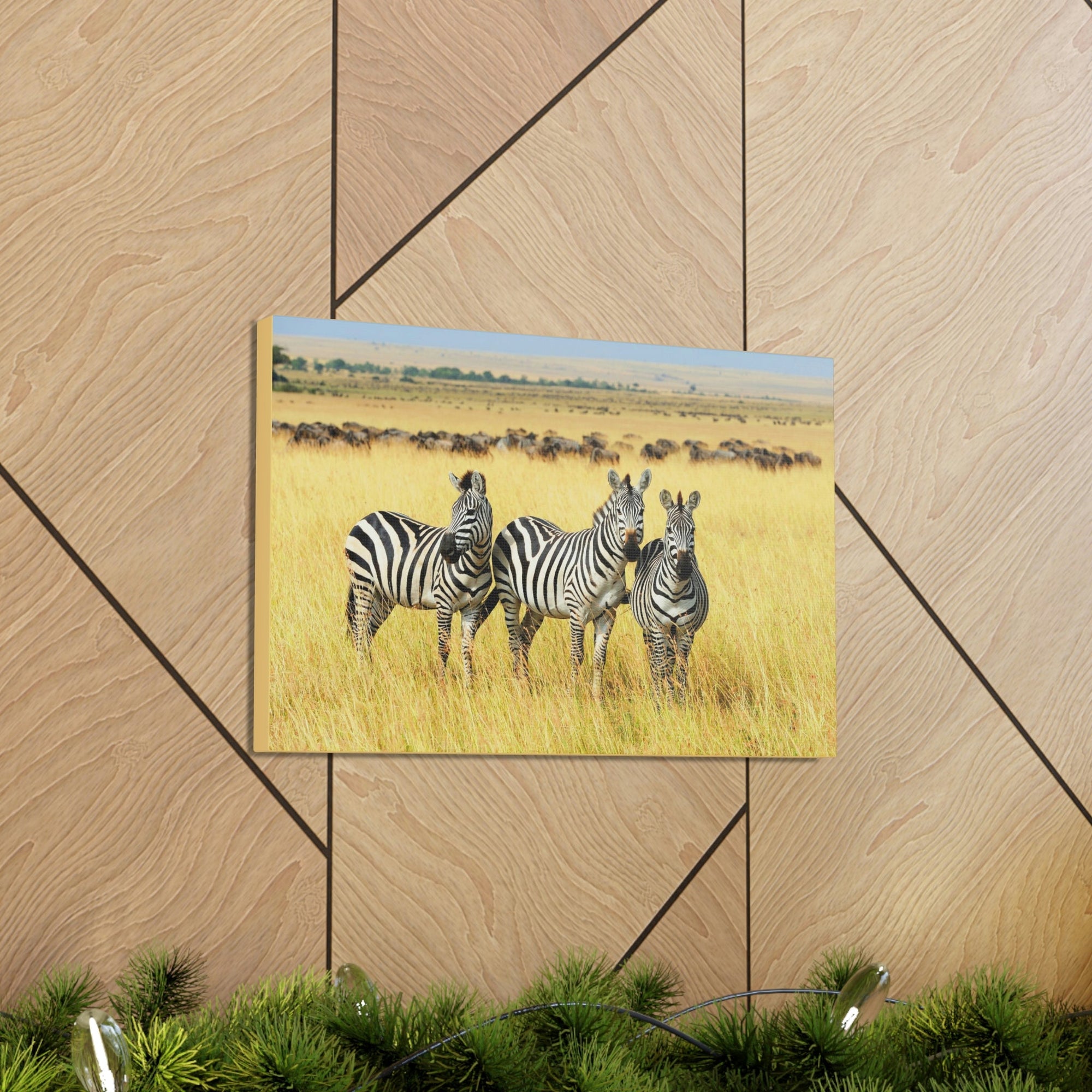 Scripture Walls Zebra Group Zebra Troop Print Animal Wall Art Wildlife Canvas Prints Wall Art Ready to Hang Unframed-Express Your Love Gifts