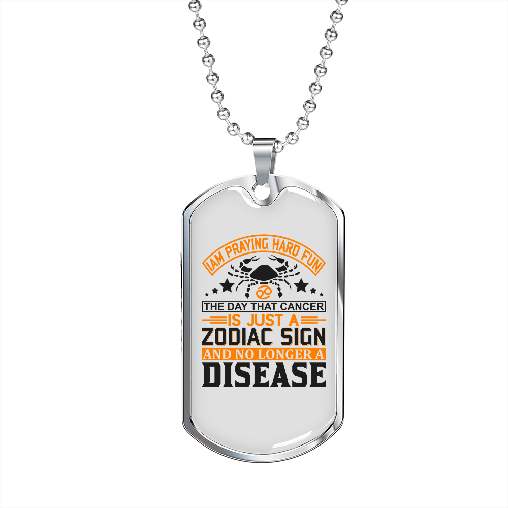 Zodiac Sign Disease Zodiac Necklace Stainless Steel or 18k Gold Dog Tag 24" Chain-Express Your Love Gifts